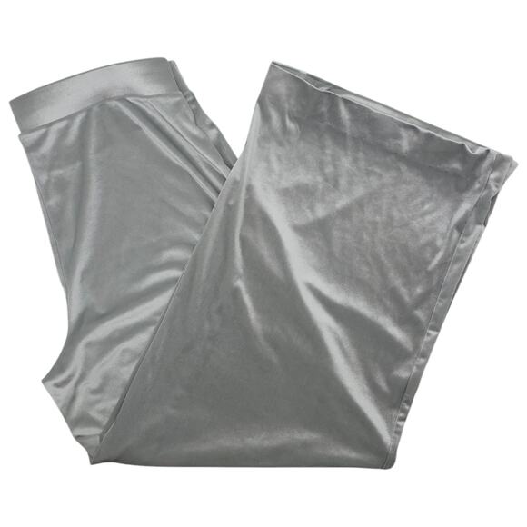 White House Black Market Pants - White House Black Market Pants Womens Large Short Gray Wide Leg Velvet Relaxed